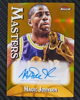 2025 Topps Finest Magic Johnson GOLD 12/50 Refractor AUTO HOF LEGEND LAKERS MAMJ - Image 1 of 4