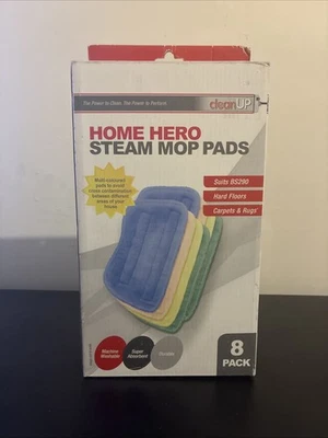 Home Hero Steam Mop Pads 8 Pack Suits BS290. Carpets And Rugs, NEW - image 1 of 4
