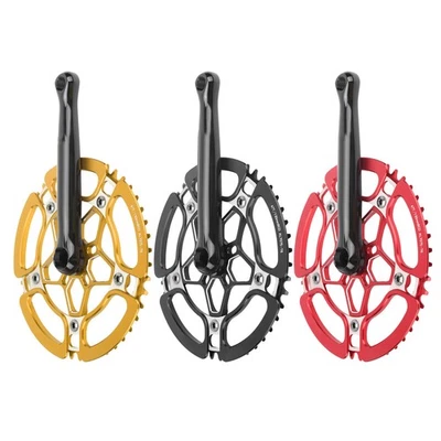 BCD130mm Bike Crankset Crank Arm Aluminium Alloy 47T Single Speed Chainwheel - Image 1 of 4