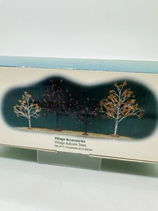 New Department 56 Village Accessories Autumn Trees Fall Birch 52975 4 Pieces - Picture 1 of 5