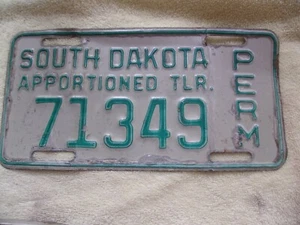 SOUTH DAKOTA APPORTIONED TRAILER PERMANENT PLATE TRAILER LICENSED PLATE          - Picture 1 of 3