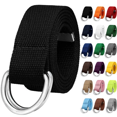 Falari Canvas Web Belt D Ring Buckle Casual Military Style Belt 1 1/2" Wide - Image 1 of 4