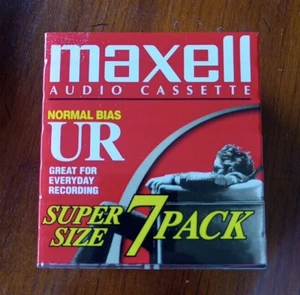 Maxwell 7 pack Audio Cassette Tape Super Size 90 min normal bias ur New Sealed - Picture 1 of 5