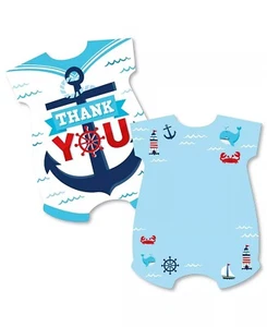 Ahoi It's a Boy - Maritime Babyparty geformte Dankeskarten (12 Stück) - Bild 1 von 4