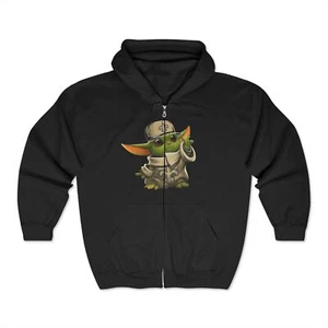 Baby Yoda Saints Unisex Heavy Blend™ Full Zip Hooded Sweatshirt - Picture 1 of 3