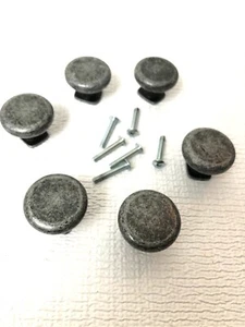 6 pomelli Jeffrey Alexander Belcastel 1 armadio argento antico invecchiato 1-3/8" - Foto 1 di 8