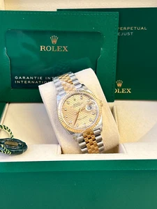 Rolex 126233 Datejust 36mm SS & 18k YG Champagne Diamond Motif Dial Jubilee-2023 - Picture 1 of 4