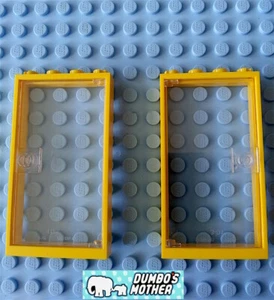 LEGO Door Frames 1x4x6 Yellow with Clear Door & Door Knob House Home NEW X2 - Picture 1 of 1
