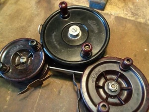 3 VINTAGE ALPHA BAKELITE FISHING REELS - Picture 1 of 3