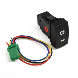 Black 5-Pin LED Car Push Button Fog Light Switch&Wire For Honda Civic Accord CRV - Bild 1 von 8