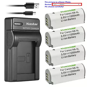 Kastar Battery Slim Charger for Canon NB-9L CB-2LB & Canon Powershot ELPH 520 HS - Picture 1 of 11