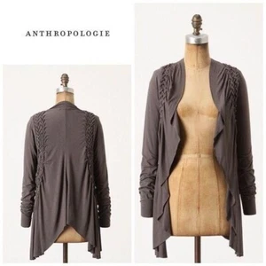 Cárdigan Anthropologie Ett Twa Talla Mediana Gris Drapeado Trenzado Frente Abierto - Imagen 1 de 11