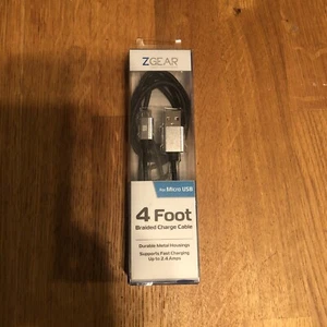 4 Foot Micro USB Charging Cable, NIB - Picture 1 of 2
