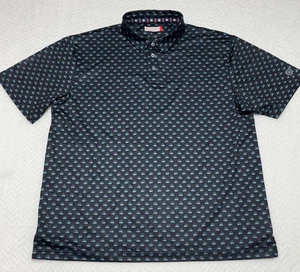 Ben Hogan Performance Shirt Mens L Black All Over Print Golf Cart AOP - Picture 1 of 6