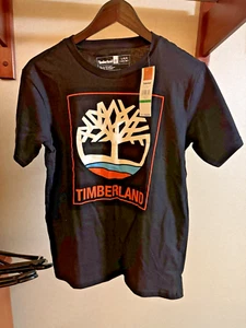 Timberland T Shirt River Tree Logo Large Boys Size (14/16) Black - Picture 1 of 4