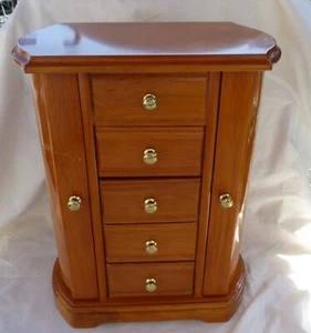 Vintage Mele Wooden Wardrobe Style Jewellery Box- - Picture 1 of 9