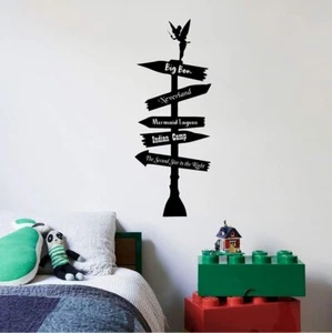 Peter Pan Sign Pathway Cartoon Wall Sticker Vinyl Art Decal Decor Kids Room Home - Picture 1 of 5