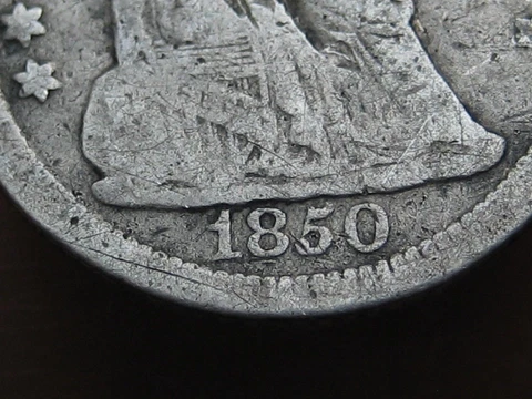 1850 O Seated Liberty Half Dime- New Orleans, About Good Details Cover
