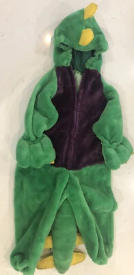 Battat DINOSAUR Costume Green/Purple/Yellow Plush Hooded Halloween Kids Sz 4-5 - Image 1 of 4
