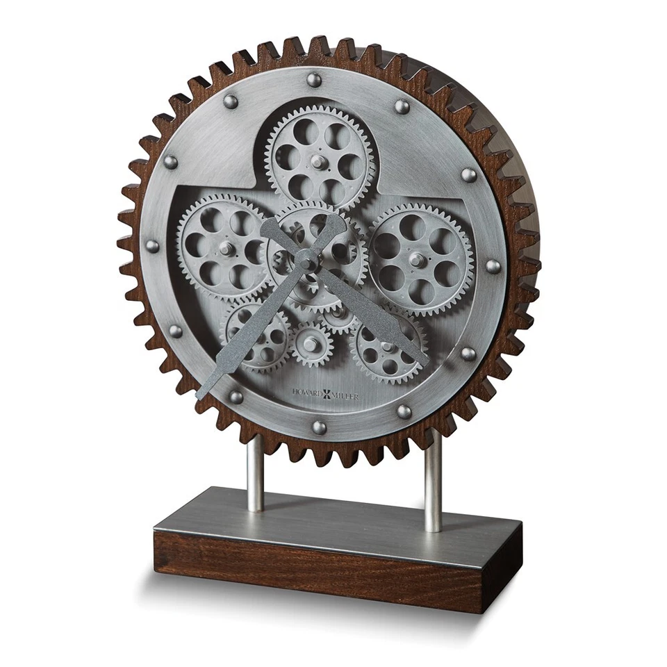 Reloj de sobremesa Howard Miller Hamish antiguo acabado plateado con detalles de metal Foto 1 de 1