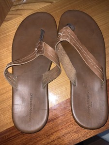 banana republic men's leather flip flops