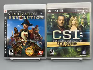 PS3 Game Lot (2) Sid Meier's Civilization Revolution & CSI Fatal Conspiracy CIB - Picture 1 of 15