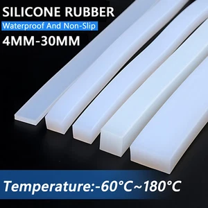 Solid Square Silicone Rubber Strip High Temperature Seal Gasket Waterproofing - Picture 1 of 6