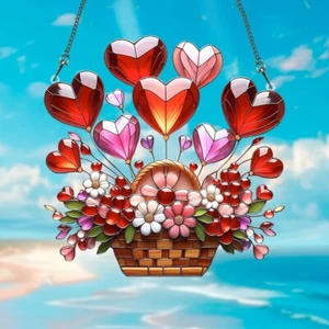 Valentine's Day Heart Acrylic Hanging Home Decor Anniversary Birthday Gift - Picture 1 of 8