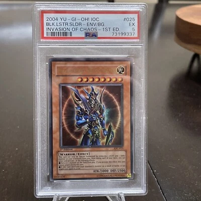 2004 YuGiOh Black Luster Soldier Envoy of the Beginning 1st editio IOC-025 PSA 5 - Image 1 of 2