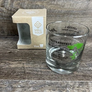 New Well Told Frankenstein Shelly Letter 1 Rocks Glass 11 oz Made in USA 30501 - Picture 1 of 11
