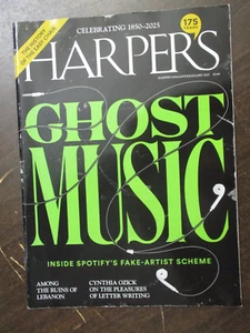HARPER'S MAGAZINE JANUARY 2025 GHOST MUSIC SPOTIFY FAKE ARTIST SCHEME EASY CHAIR - Picture 1 of 2