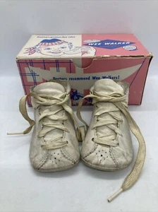 Vintage Babyschuhe Wee Walker 50er Jahre PAAR Babyschuhe - in orig. BOX - Bild 1 von 12