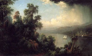 Oil Martin Johnson Heade - Coast of Jamaica with sail boats on river landscape - Picture 1 of 1