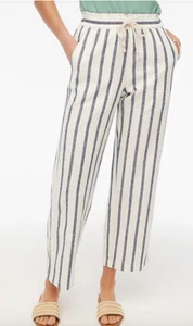 J.Crew $90 Petite Linen-Cotton Blend Wide-Leg Paper Bag Pant Size P2 BG362 - Picture 1 of 5