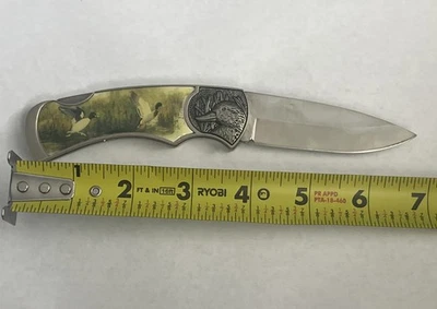 Navaja de Bolsillo Plegable Patos Mallard Acero Inoxidable 7 Pulgadas Bloqueo Coleccionable Foto 1 de 4