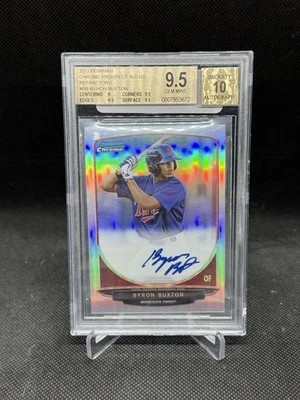 2013 Bowman Chrome Byron Buxton Refractor AUTO #'ed /500 BGS 9.5/10 GEM🔥 - Image 1 of 2