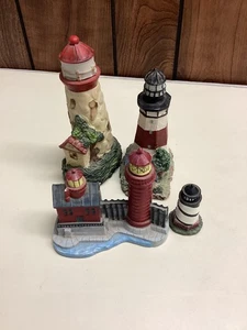 Lote de 4 estatuillas de faro Spoontiques Grand Haven Maine decoración náutica - Imagen 1 de 24