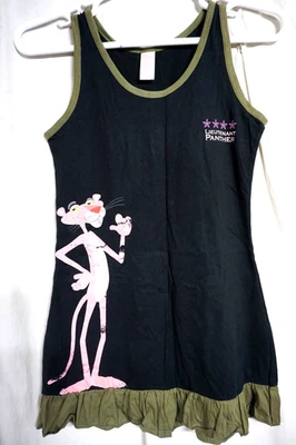 VESTIDO DE NOCHE PANTERA ROSA NEGRO CON VOLANTES/TALLA MEDIANA/USADO Foto 1 de 3