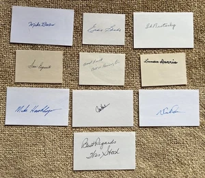 Philadelphia K.C. Oakland A's SIGNED Autograph Index Cards LOT (10)  1940s-60s - Picture 1 of 3