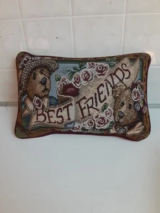 Gobelin Kissen Boyds Bären Beste Freunde Nadelspitze Vintage Überwurf Wurfkissen - Bild 1 von 2