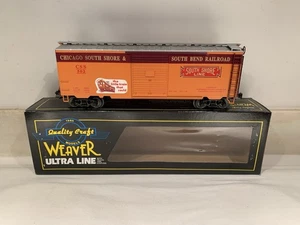 WEAVER 3-RAIL CHICAGO SOUTH SHORE LINE PS-1 40’ BOXCAR! O SCALE FREIGHT BOX CAR - Picture 1 of 10
