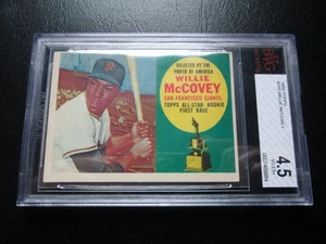 WILLIE McCOVEY 1960 TOPPS ROOKIE BASEBALL CARD #316 GRADED BECKETT BVG 4.5 - Picture 1 of 6