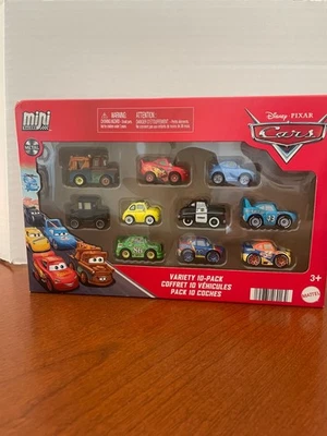 Disney Pixar Cars Mini Racers Variedad Paquete de 10 Vehículos de Metal Set Mattel Nuevo en Caja Foto 1 de 3