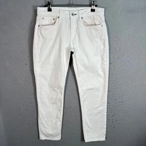 Rag & Bone Womens Size 25 White Dri Low Rise Slim Boyfriend Jeans Denim - Picture 1 of 11