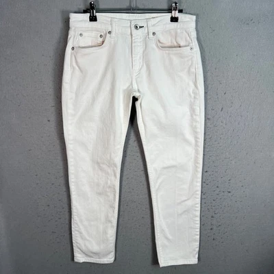 Rag & Bone Womens Size 25 White Dri Low Rise Slim Boyfriend Jeans Denim - Image 1 of 4