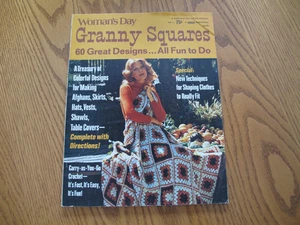 Woman's Day Magazine Special GRANNY SQUARES Crochet Designs 1973 No. 1 Vintage - Picture 1 of 22