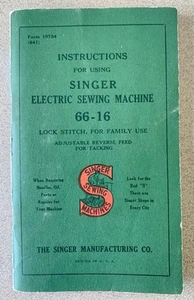Singer Nähmaschinen 66-16 illustrierte Anleitung 1941 - Bild 1 von 3