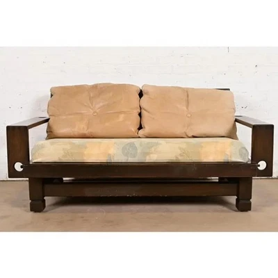 Klaus Rausch Mid-Century Brutalist Geometric Loveseat, 1960s - Image 1 of 4