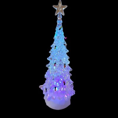 Árbol de Navidad Acrílico Cambiante de Color Iluminado con LED con Estrella Mesa Decoración VIDEO Foto 1 de 4