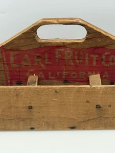 Vtg Earl Fruit Co. California Wooden Berry Picking Tray Gathering Basket - Picture 1 of 9